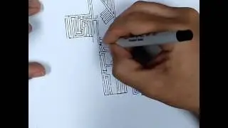 Maze for Lent. Time lapse drawing of cross maze