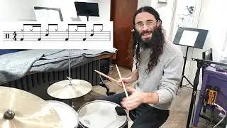 Learn a Drum Set Pattern: Bass Drum Between the Hi-Hats