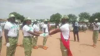 NYSC corps members flag folding at Amada, Akko LGA Gombe
