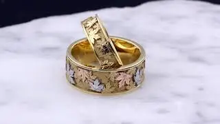 Maple Leaf Wedding Ring Set