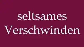 How to Pronounce ''seltsames Verschwinden'' (strange disappearance) Correctly in German