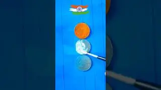 Great Indian flag painting on coins 🇮🇳😱 | Indian flag painting #india #art #viral #shorts #short