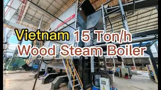 15T 1000hp Steam Boiler, Biomass Wood Waste Fired Reciprocating Grate Industrial Boiler #steamboiler