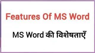 Features of MS Word | Top Features of Microsoft Word Explained in Hindi