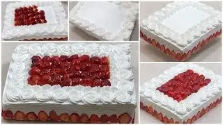 أسهل تورته فانيليا 🎂ممكن تعمليهابمقادير سهلة وبسيطة مقاس ٣٠*٤٠💪