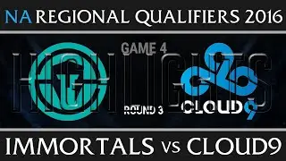 Immortals vs Cloud 9 Highlights Game 4, NA LCS Regionals final Summer 2016, IMT vs C9 G4
