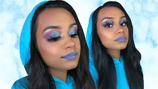 TRYING LAVENDER LIPSTICK IN THIS EASY Blue/Purple Colorful Makeup Look (Beginner Friendly)