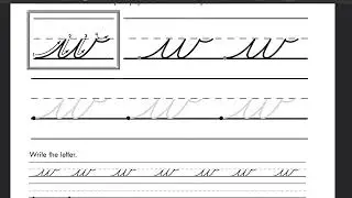 Lowercase cursive w - Beginning Cursive Video 5
