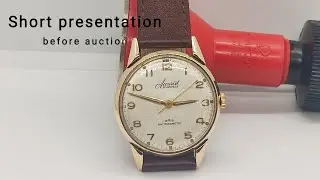 ACCURIST vintage mens watch solid gold 9ct cal. AS 1187/94