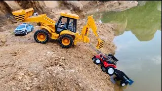 HMT Tractor Accident In River | JCB 3DX Help And Rescue | Cartoon Video