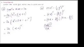 11  i to iv| উৎপাদক বিশ্লেষণ করি i) 225m² − 100n²|ii) 25x² − 1/9 y²z²iii) 7ax² + 14ax + 7a|iv) 3x⁴ −