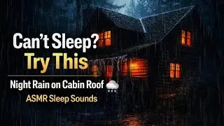 Can&rsquo;t Sleep? Try This 🌧️ Night Rain on Cabin Roof | ASMR Sleep Sounds