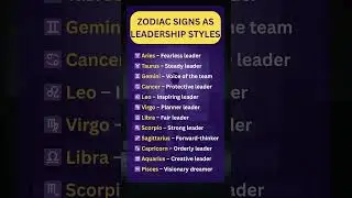 ZODIAC SIGNS AS LEADERSHIP STYLES #astrohoroscope #astrologyposts #astrology #zodiac #horoscope
