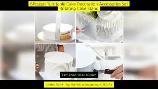 6Pcs/Set Turntable Cake Decoration Accessories Set Rotating Cake Stand Tools