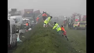 Chocan 132 autos por neblina en Bruselas, B&eacute;lgica