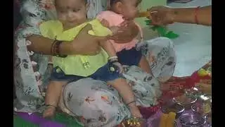#Siya # Riya Anna Prashan Sanskar 🧆🍱🍎🍐🍋🍌🍉🍓🍈🥭🍍🧈🥪🍔🍟🍭🍬🍨❤siya Riya turning into 7month @twinsbabygirls