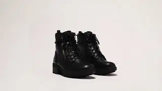 Women Ankle Boots Warm Leather Metal Zipper Fashionable Winter Boots Black