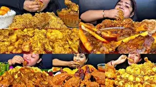 Asmr Eating show oily mutton fat curry and rice | mukbang | food videos 