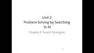 Unit-2 (Chapter-2) Searching Strategies in Artificial Intelligence