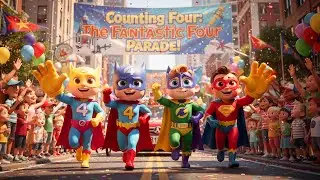 Counting Four: The Fantastic Four Parade! | Fun Learning for Kids | 3D Cartoon Number Rhyme