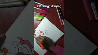 2D design : free hand drawing with brush pen #art #drawing ###