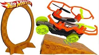 HOT WHEELS RC DRONE RACERZ TRIPLE THREAT STUNT SET - UNBOXING