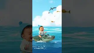 Cute baby with crocodile #thetech #baby #techtech #aigenerated #cute #nextgenai #ai