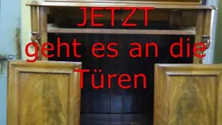 Vertiko restaurieren Teil 2 Zapfenb&auml;nder befestigen und T&uuml;ren einh&auml;ngen
