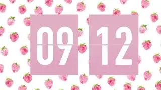 15-Minute Strawberry Timer - Pink Flip Clock 💗