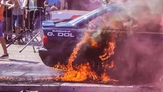Burnout contest - Fire, flat tires, sounds, ... [Japfest 2018]