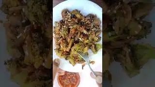 Fried Mushroom & Broccoli with Garlic Sauce #delicious #shorts #youtubeshorts #viral #trending #subs