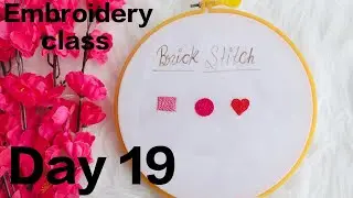 Basic Hand Embroidery stitches 🪡 Brick stitch @ArtCraftByShebi Day 19 Class 19#art #craft #embroidery