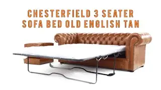 Chesterfield 3 Seater Sofa Bed Old English Tan