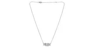 Absolute Cubic Zirconia Adjustable 3Stone Princess  Neck...