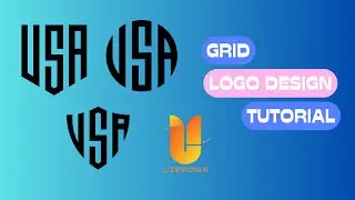 Modern grid monogram logo design | Adobe illustrator tutorial