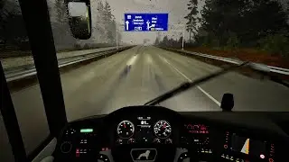 Relaxing Bus Driving in the Rain | MAN Lion's Coach | Fernbus Simulator - Gameplay 4K