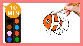 《熱帶魚 Tropical Fish》認識顏色Coloring for kids｜Painting｜Coloring｜Drawing｜Art｜【畫畫魔法】YOYO點點名S24｜著色畫兒童節目