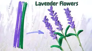 Make Lavender Flowers with Pipe Cleaner #pipecleanercrafts #lavenderflower #diycrafts #floraldecor