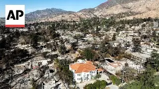Drone video shows devastation in Altadena from Eaton fire