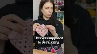 Relaxing crocheting can always become stressful and annoying so fast | Acrylic yarn busting #crochet