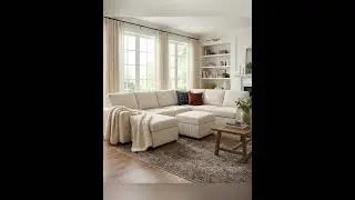 Oversized Corduroy Pull-Out Sleeper Sectional Sofa with Storage & Block Arm #modularsofa #interior