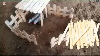 How to create Mini farm cow house of ice cream stick