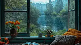 Watching Spring Through the Window| Rain Fall & Thunder | Peaceful Time to Relax, Reflect & Read