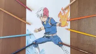 How To Draw Shoto Todoroki With Color Pencil ? Shoto Todoroki kaise Draw Kare Color Pencil Se?
