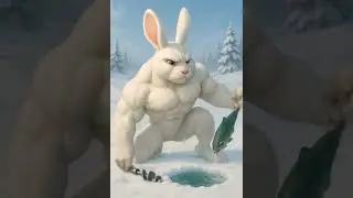 Muscular Rabbit Ice-Fishing Adventure 🐰❄️ | Cooking in the Snow!&rdquo;