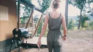 visite tente safari au camping de Tence, Auvergne