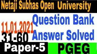 PGEG Paper 5 question bank answer solved //nsou//suggestive education