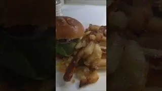 Smash Burger and Chips #food #recipe #burger #chips #fries