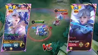 TOP GLOBAL LAYLA VS TOP GLOBAL MIYA | HIGH RANK GAME PLAY!( solo rank ) - MLBB