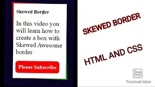 Create Skewed Border. Only HTML and CSS.